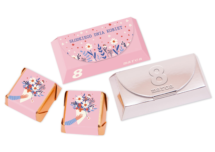 Pudełko sztabka z tłoczonym logotypem i nadrukiem klienta