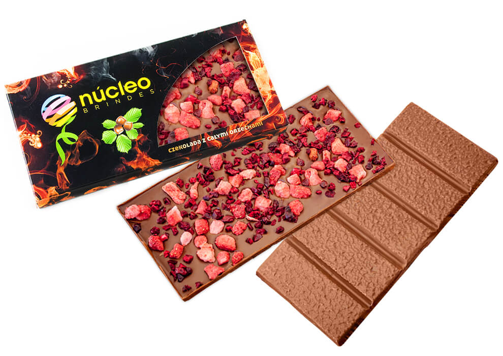 Czekolada reklamowa Bakallino z indywidualnym nadrukiem w opakowaniu z okienkiem