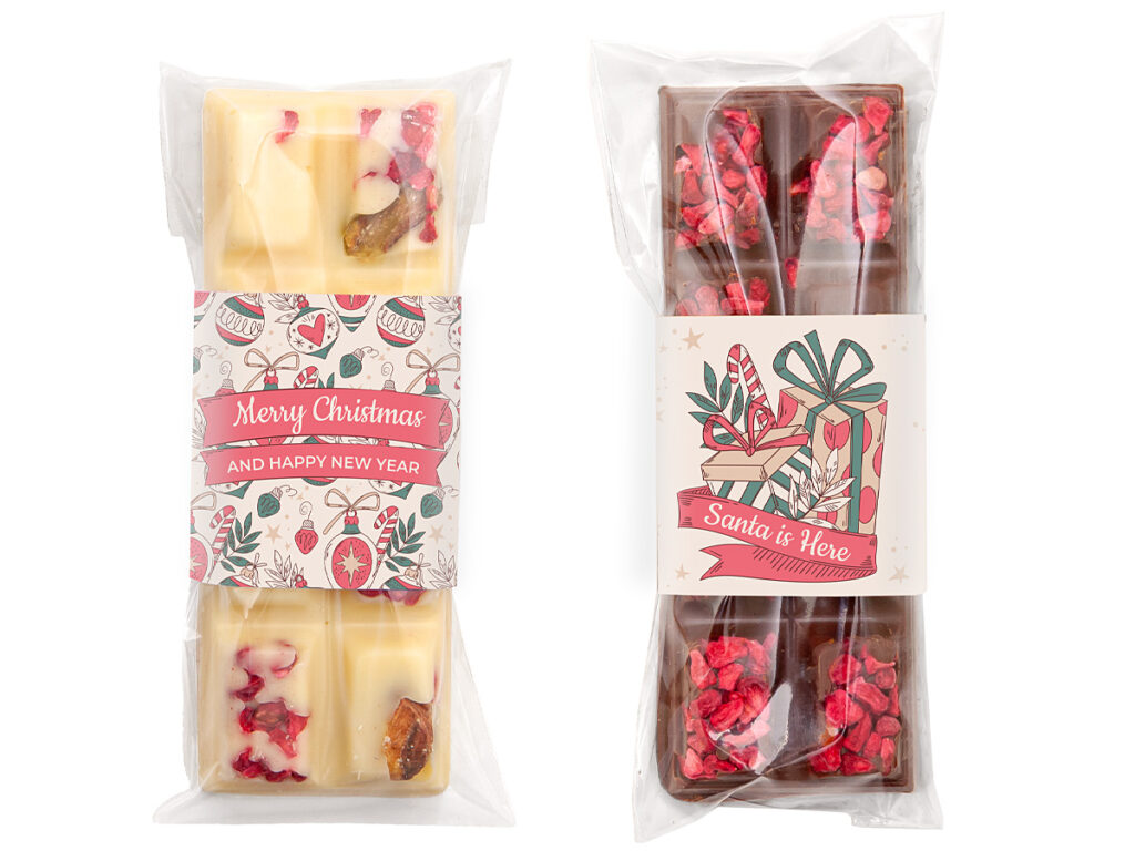 Czekoladka belgijska w dwóch smakach z indywidualnym nadrukiem