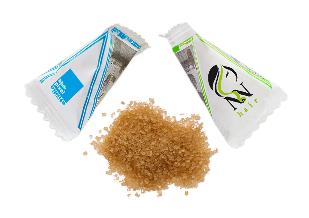 Personalizowany cukier w papierowej piramidce z firmowym logo