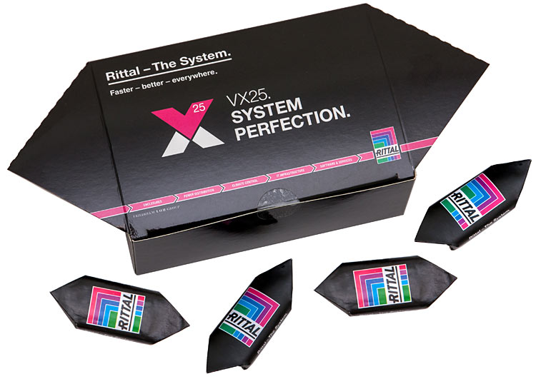 Zestaw krówek w kartonowym displayu z personalizowanym nadrukiem reklamowym i możliwością wyboru kartonu ozdobnego