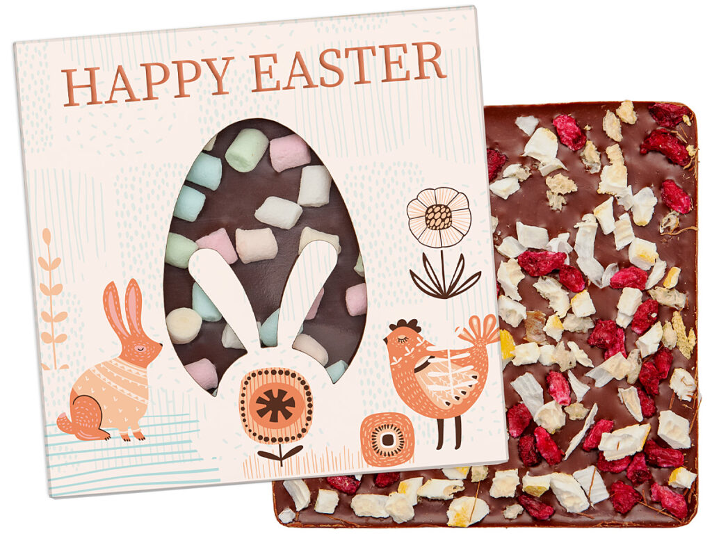 Upominek wielkanocny z belgijską czekoladą i opakowaniem z logo firmy