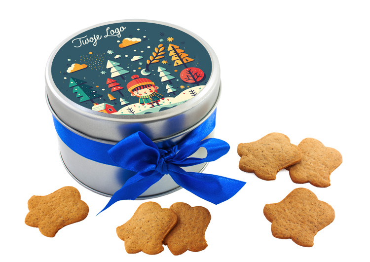 Firmowy prezent bożonarodzeniowy – aromatyczne ciasteczka w eleganckim opakowaniu z satynową wstążką