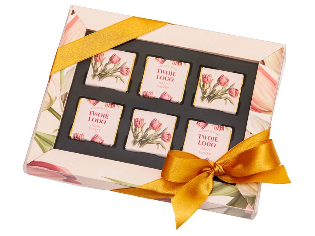 Personalizowany upominek z sześcioma belgijskimi czekoladkami