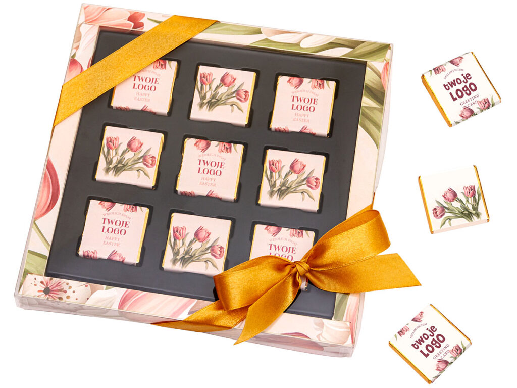 Zestaw 9 belgijskich czekoladek z personalizowanym opakowaniem