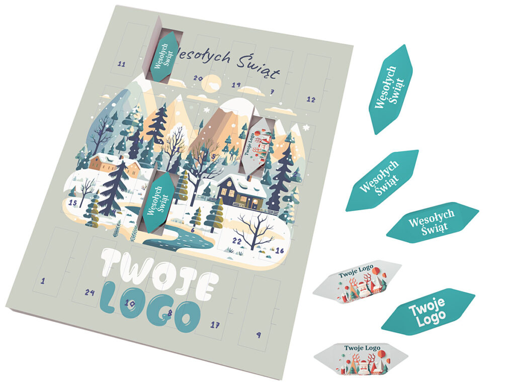 Kalendarz adwentowy z 24 krówkami w personalizowanym opakowaniu