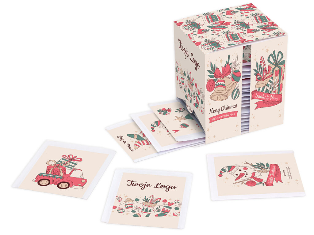 Personalizowany zestaw herbat w kompaktowym pudełku z logo firmy