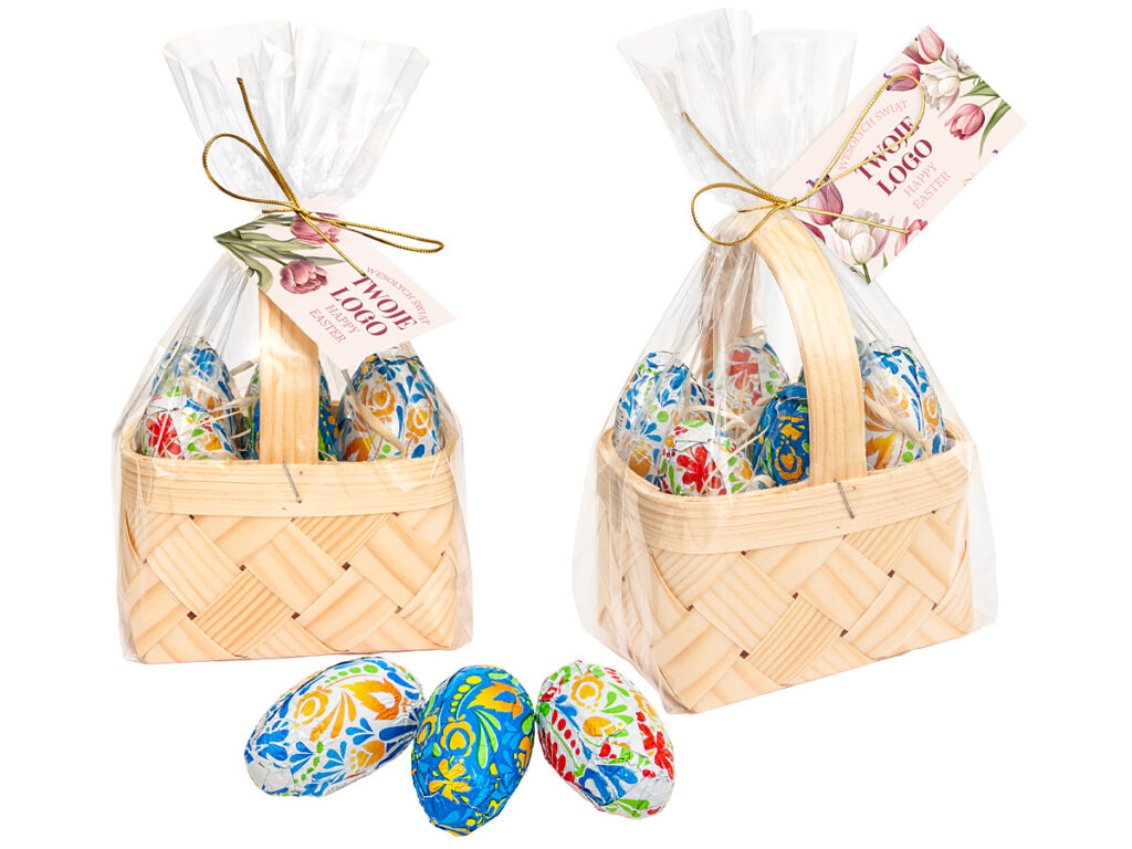 Personalizowany zestaw jajek z firmowym nadrukiem na karnetach